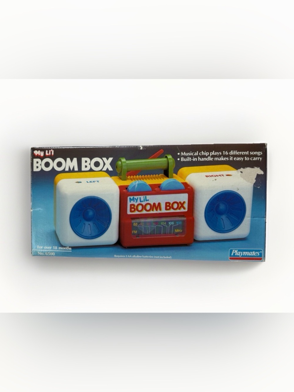 Vintage 1989 Playmates My Li'l Boom Box Musical Radio Toy Original Box Works
